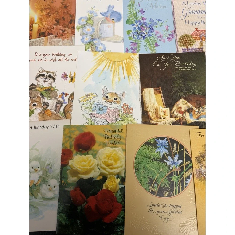 Vintage Birthday Cards Some Fronts ONLY Scrapbooking Crafts Decoupage Lot of 50+